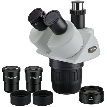 20X-80X Super Widefield Stereo Trinocular Microscope Head -  AMSCOPE, SW24TZ